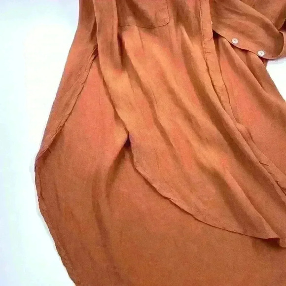 Faithful The Brand Sleeveless Rust Brown Dress Long Shirt Button Down Size XS - Picture 5 of 13